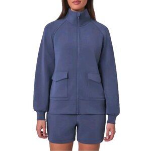 NWOT Mondetta Women’s Luxe Full Zip Jacket XL Blue/Purple Pockets Soft Stretch